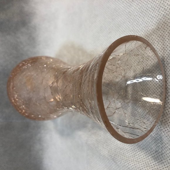 Vintage Pink Crackle Glass Bud Vase - Picture 7 of 8